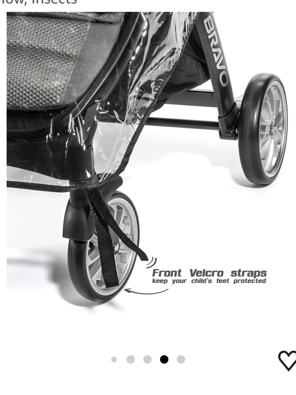 Premium Stroller Rain Cover Weather Shield, Easy in/Out Zipper, Universal Size,